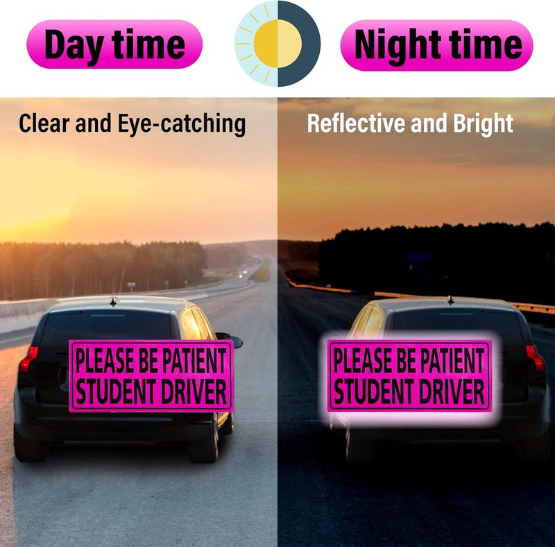 BFXM 4 PCS Student Driver Magnet for Car, New Driver Magnet for Car, Please Be Patient Funny Magnetic Student Driver,Reusable Movable Reflective Safety Warning Bumper Magnets - Image 5